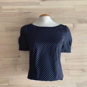 BANANA REPUBLIC - Navy Blue Patterned Top
